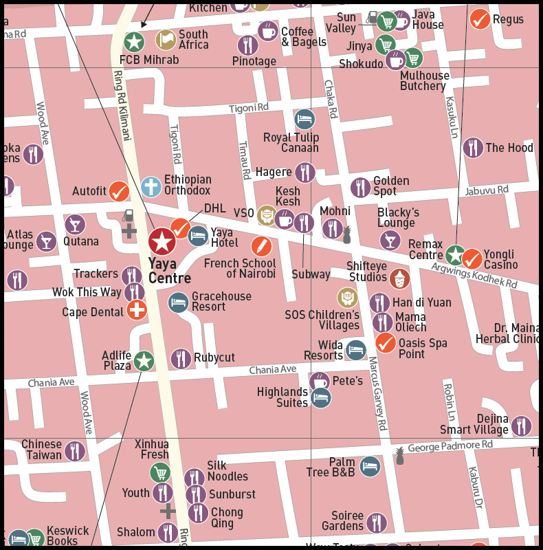 Map of Nairobi, Kenya Africa Guide Maps
